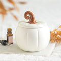 Quemador de aceites calabaza blanca con tallo rizado – Ami Home Decor