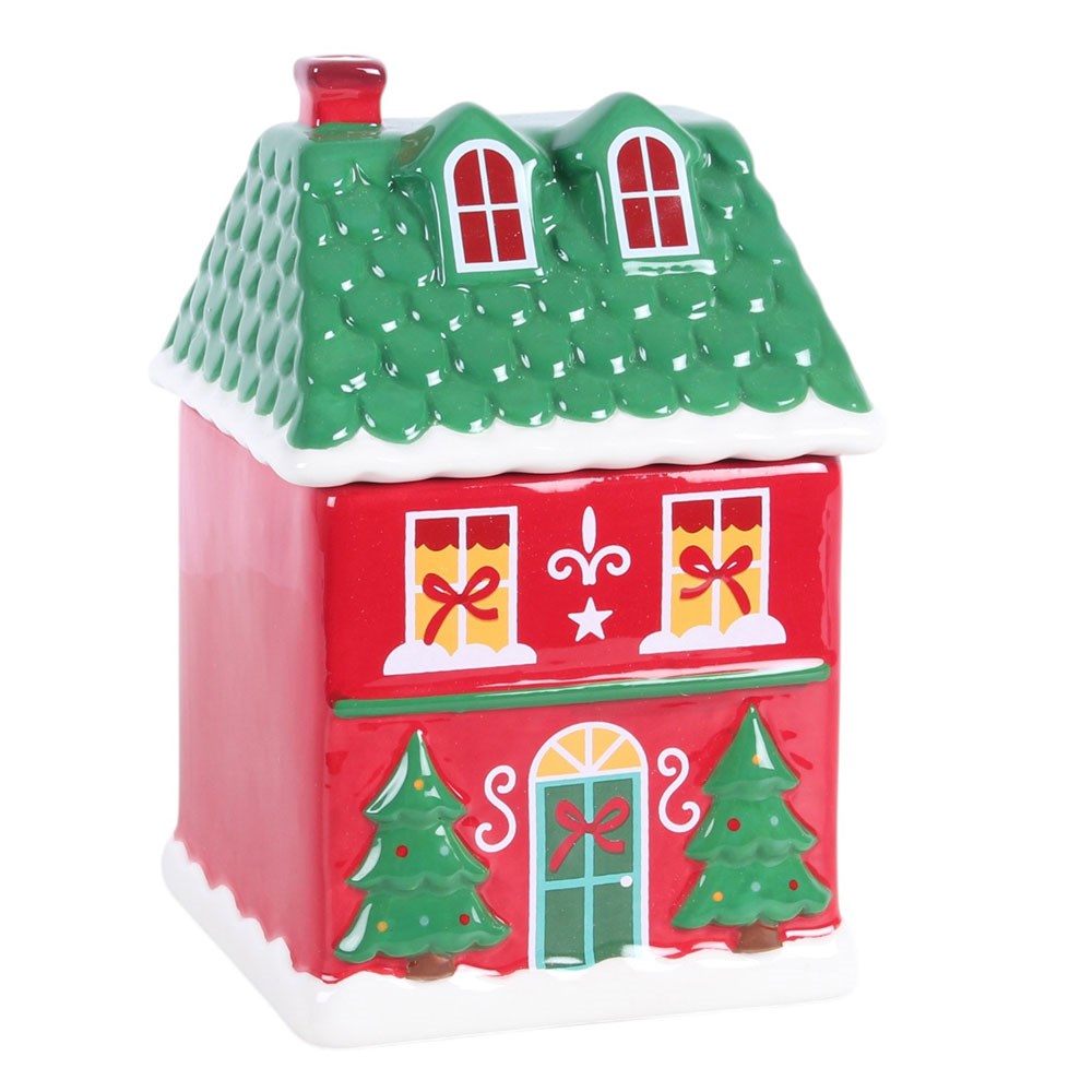 Quemador de aceites casita de Navidad roja – imagen 2