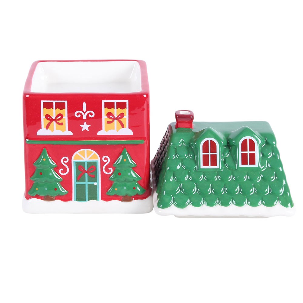 Quemador de aceites casita de Navidad roja – imagen 3