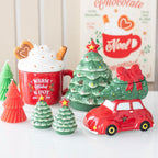 Quemador coche rojo con árbol de Navidad – imagen 5
