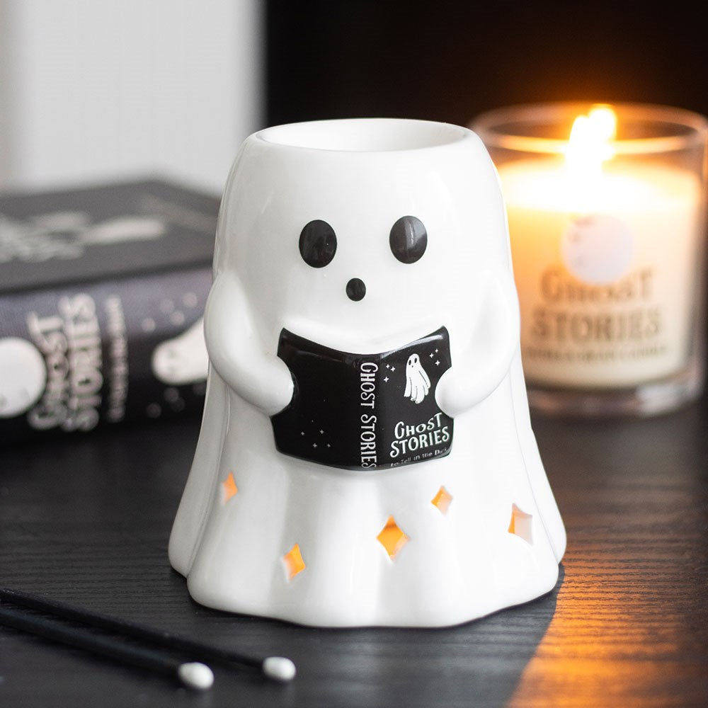 Quemador de aceites fantasmita leyendo un libro – Ami Home Decor