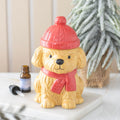 Quemador de aceites con forma de perrito de invierno con bufanda roja – Ami Home Decor