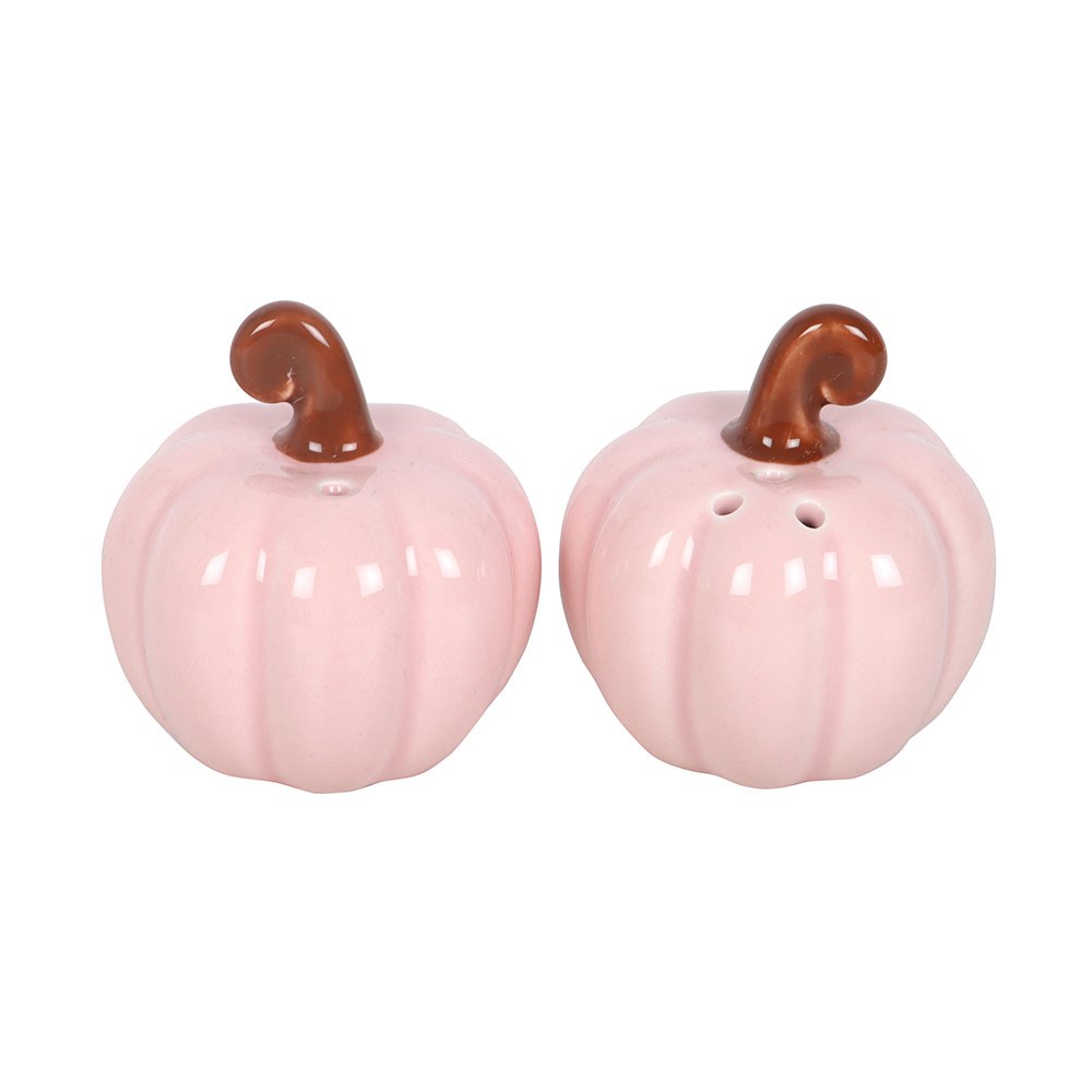 Salero y pimentero calabazas rosas, detalle - Ami Home Decor