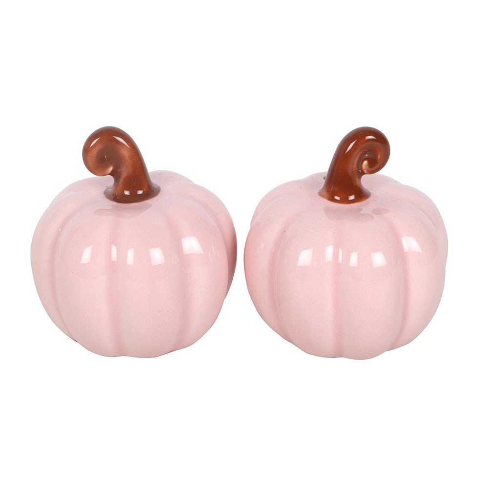 Salero y pimentero calabazas rosas, caja - Ami Home Decor
