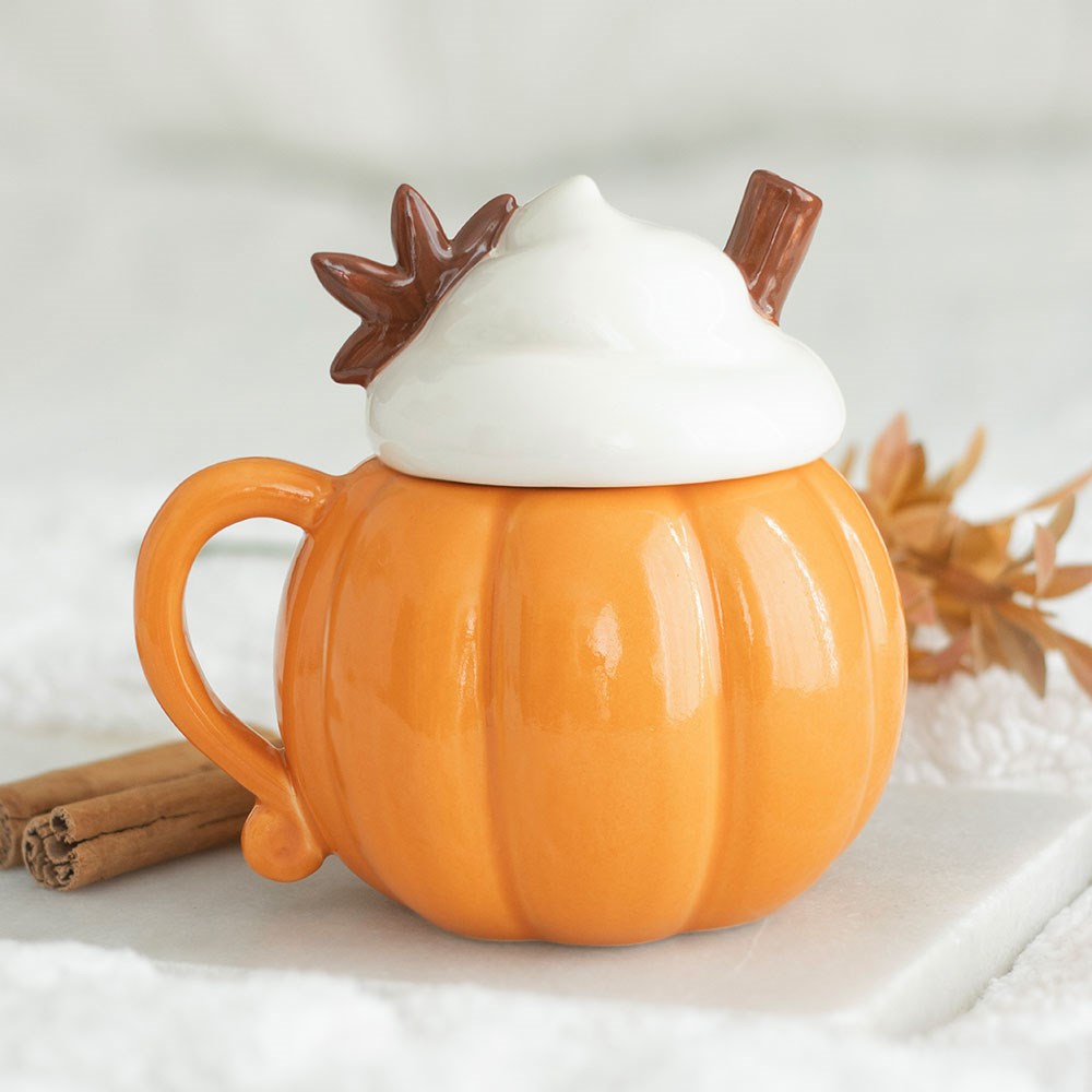 Taza con tapa calabaza con nata – Ami Home Decor
