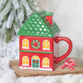 Taza con tapa casita de Navidad roja – Ami Home Decor