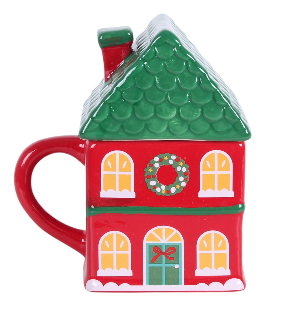 Taza casita de Navidad roja – imagen 5