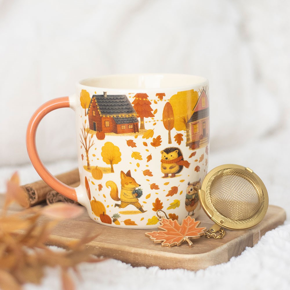 Taza con colador de té animales del bosque – Ami Home Decor