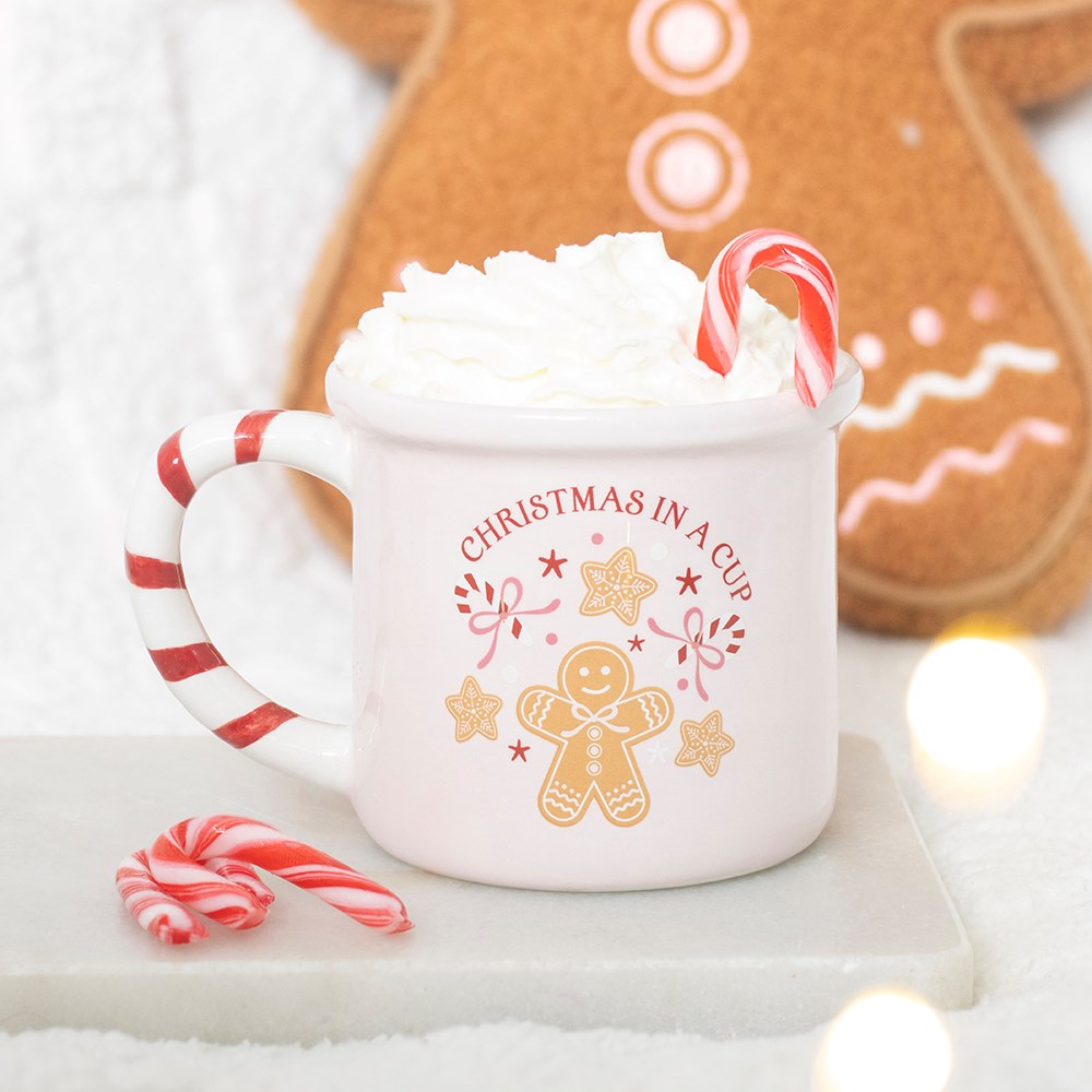 Taza rosa de Navidad de cerámica – Ami Home Decor