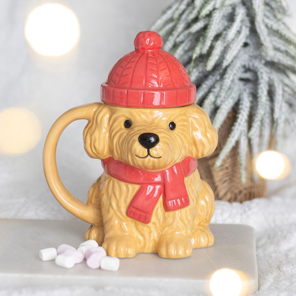 Taza con tapa perrito de invierno – Ami Home Decor