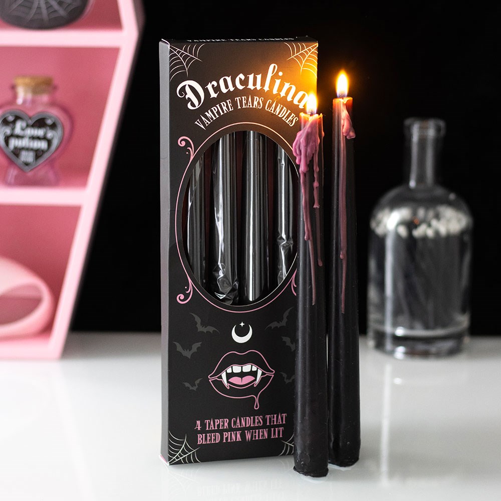 Set de 4 velas largas lágrimas rosas – Ami Home Decor