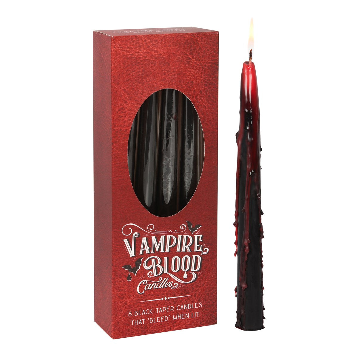 Caja de 8 velas largas sangre de vampiro – Ami Home Decor