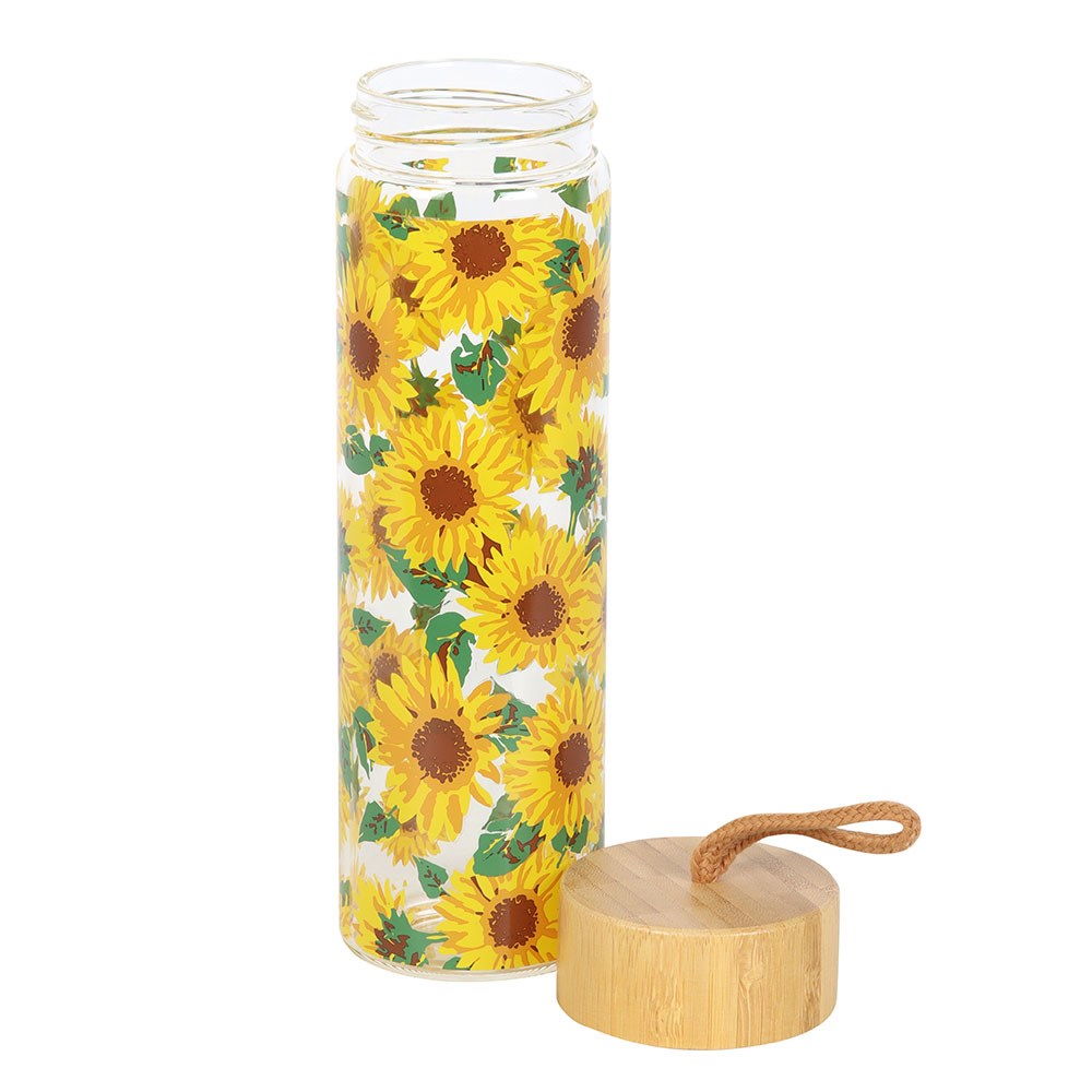 Botella de Cristal Girasoles