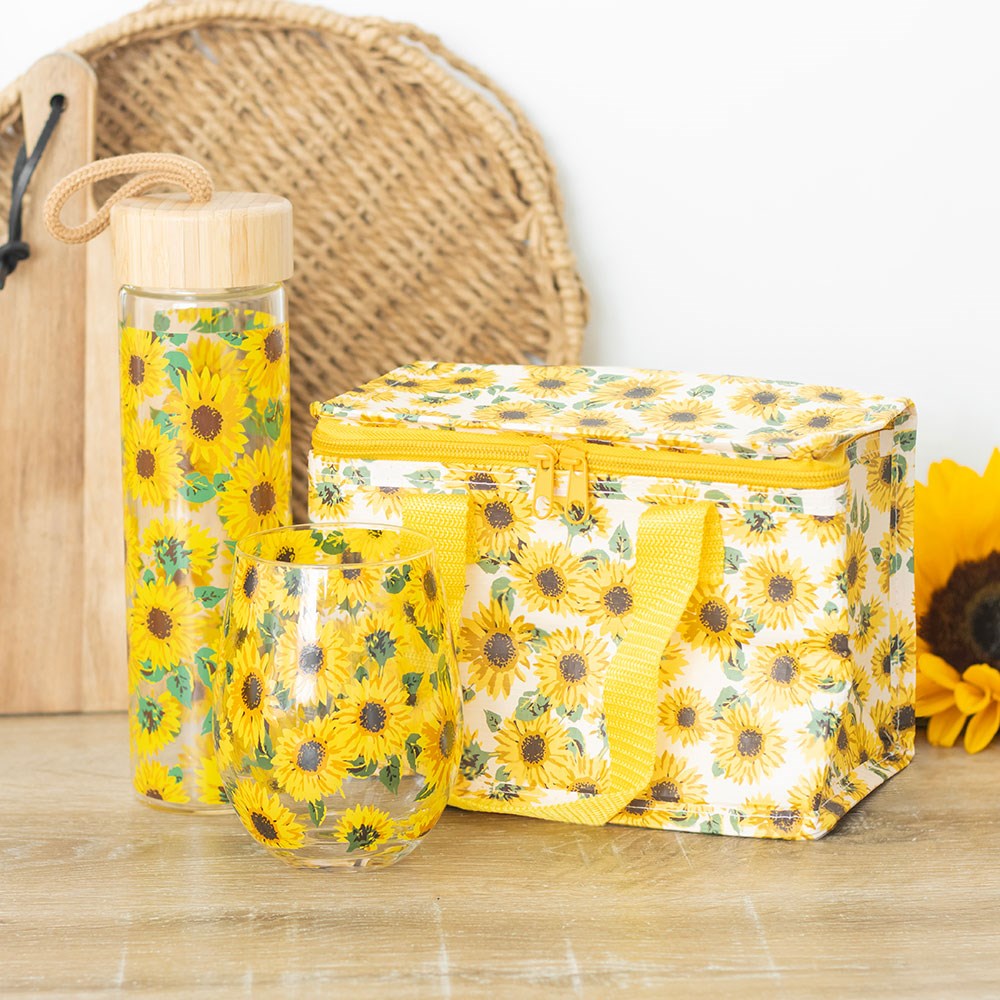 Botella de Cristal Girasoles