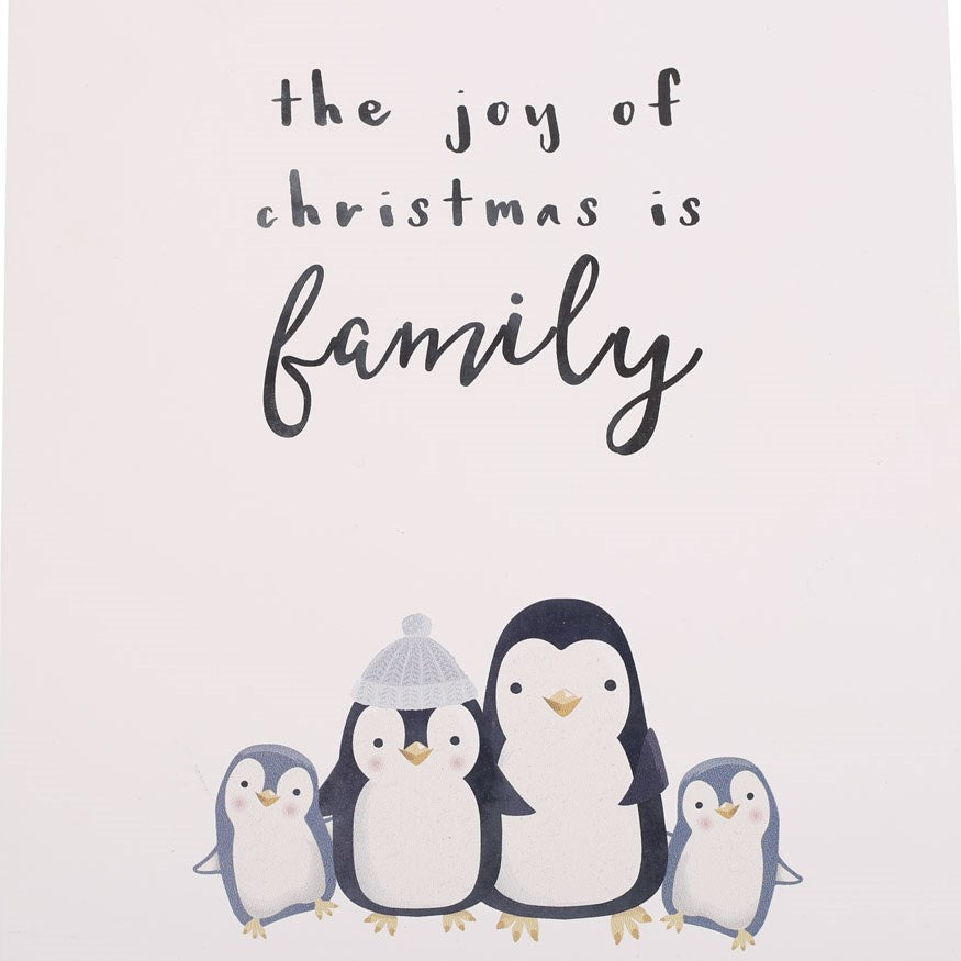 Cartel Colgante Familia de Pingüinos