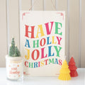 Cartel Colgante Holly Jolly Christmas