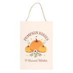 Cartel Colgante Pumpkin Kisses & Harvest Wishes