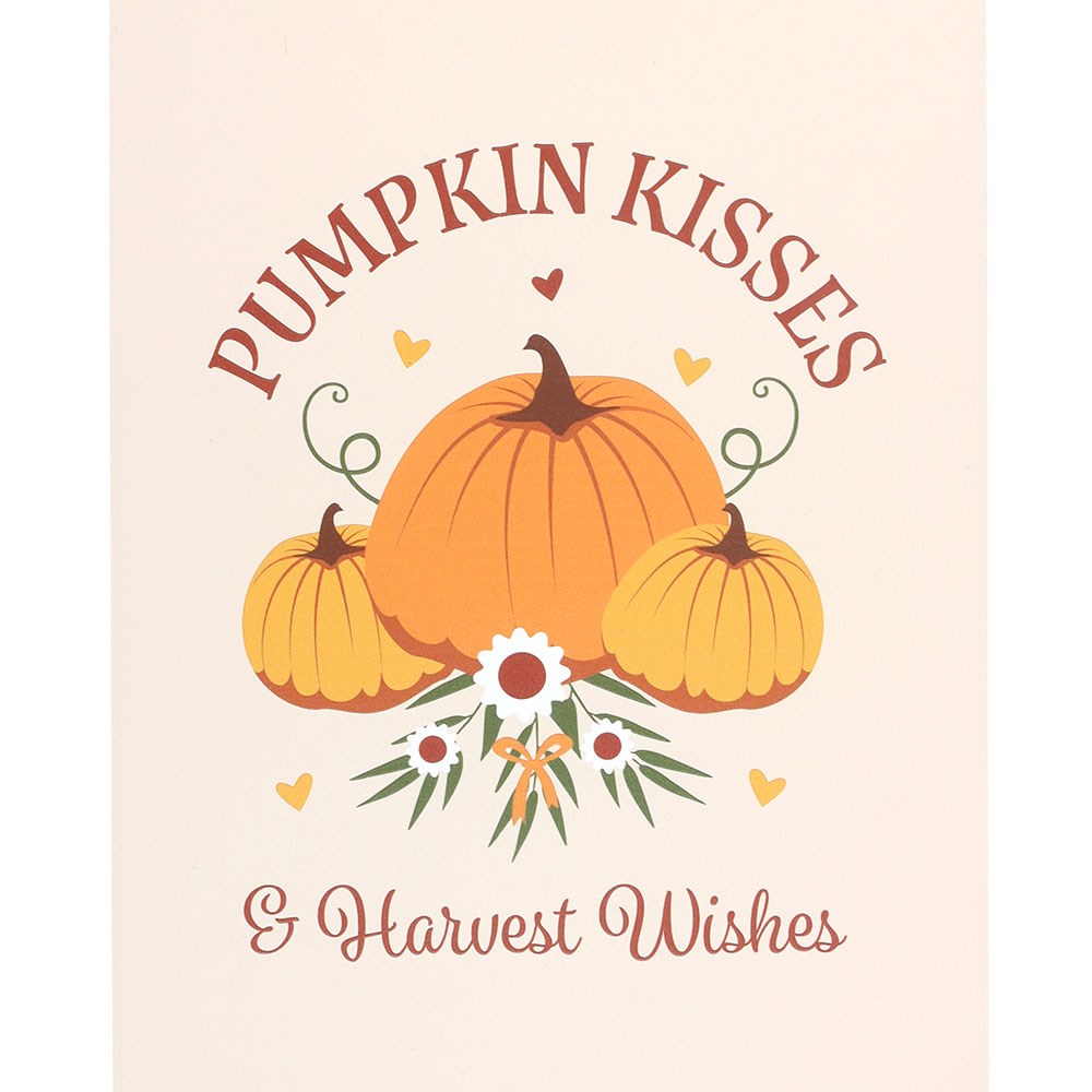 Cartel Colgante Pumpkin Kisses & Harvest Wishes
