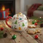 Set Taza Calcetines Navidad Nostálgico 500ml - Regalo Completo Lavavajillas