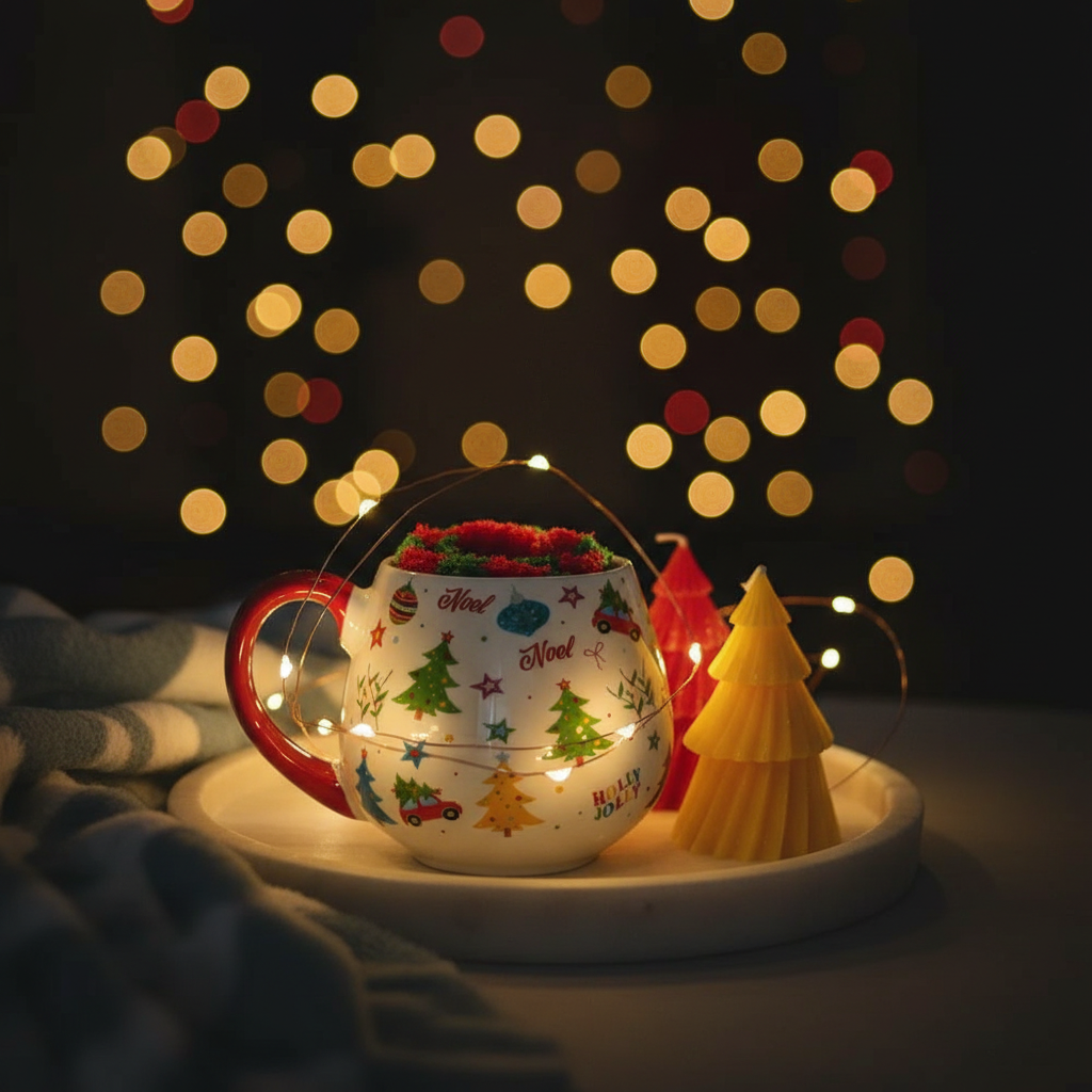 Set Taza Calcetines Navidad Nostálgico 500ml - Regalo Completo Lavavajillas