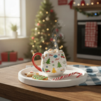 Set Taza Calcetines Navidad Nostálgico 500ml - Regalo Completo Lavavajillas