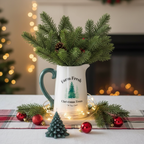 Jarra Cerámica Farm Fresh Christmas Trees - Florero Navidad Rústico Farmhouse