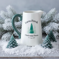 Jarra Cerámica Farm Fresh Christmas Trees - Florero Navidad Rústico Farmhouse