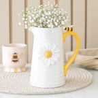 Jarra para Flores Margaritas y Abeja