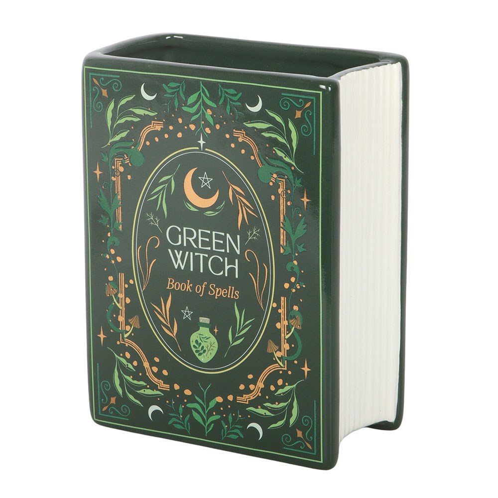Jarrón Libro Bruja Verde