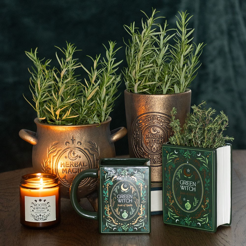 Jarrón Libro Bruja Verde