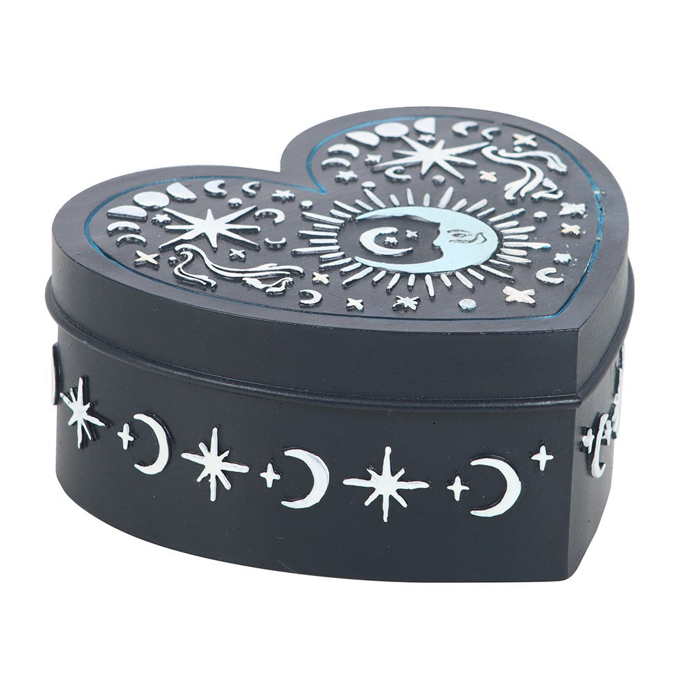 Joyero con Tapa "Corazón Luna Azul"