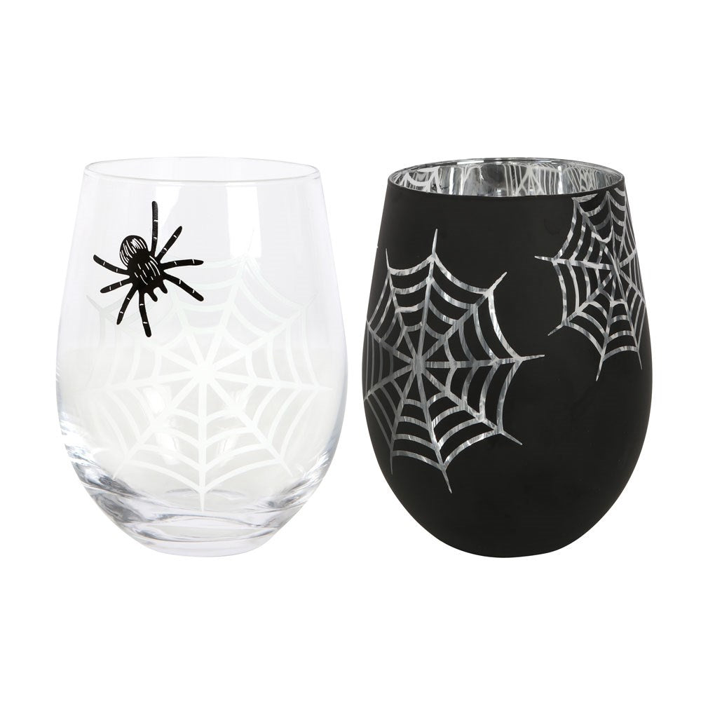 Set de 2 Vasos Araña y Telaraña