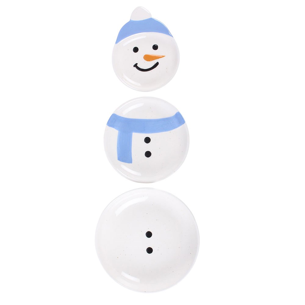 Set de 3 Cuencos Apilables Muñecos de Nieve