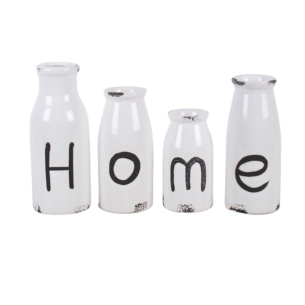 Set de 4 Botellas Decorativas de Leche