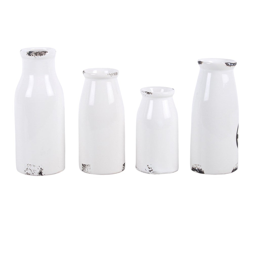 Set de 4 Botellas Decorativas de Leche