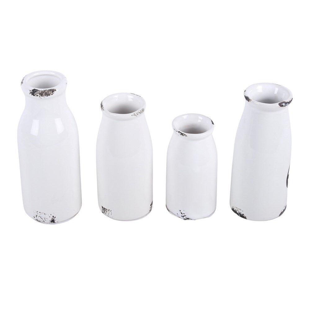 Set de 4 Botellas Decorativas de Leche