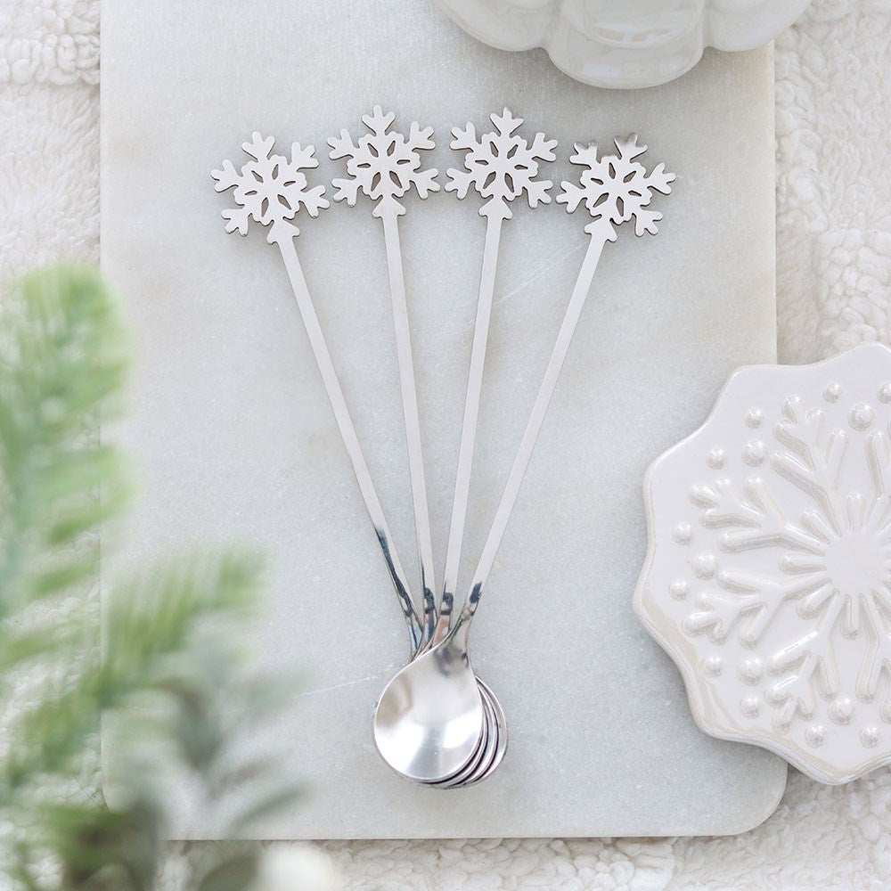 Set de 4 Cucharillas Copo de Nieve