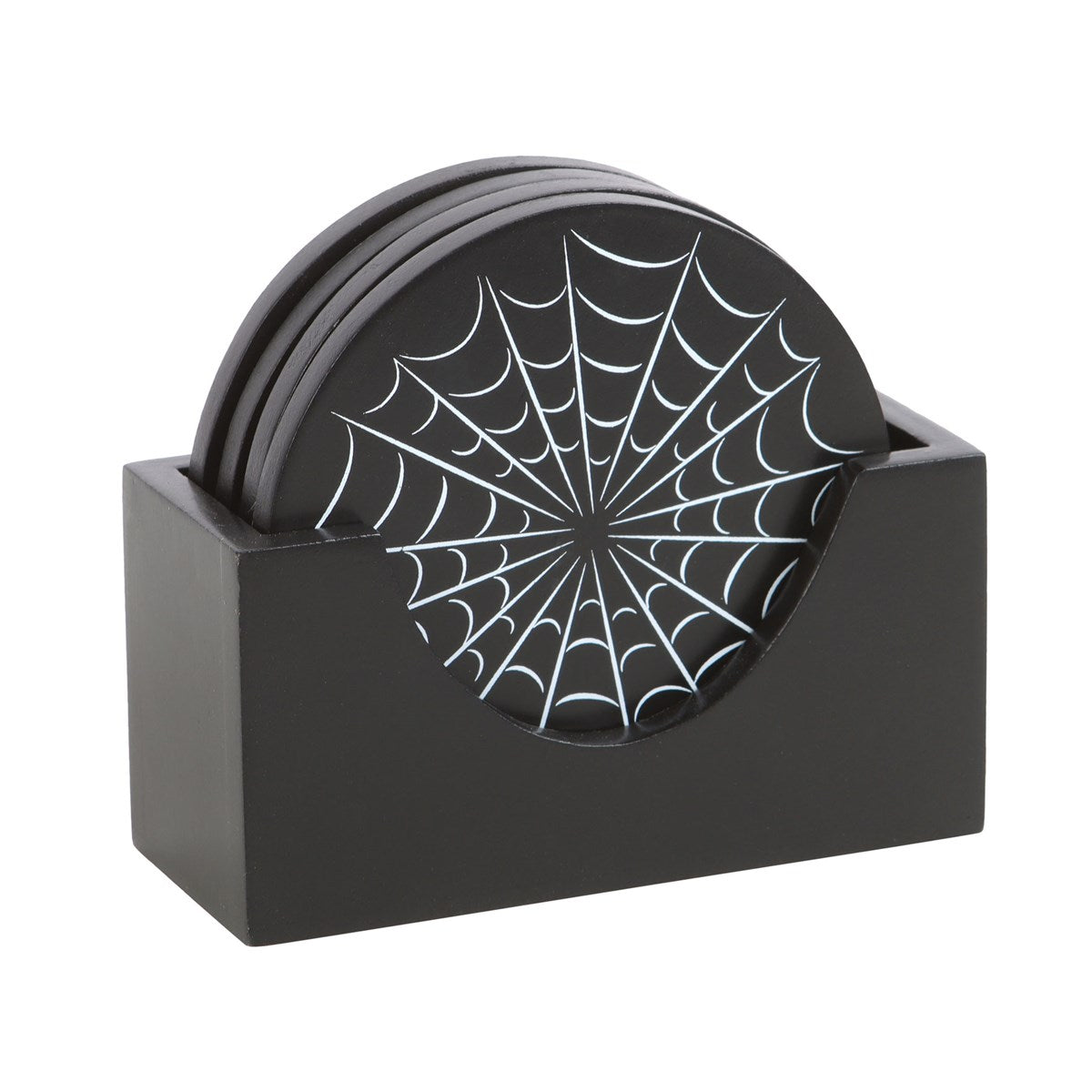 Set de 4 Posavasos Telaraña con Soporte