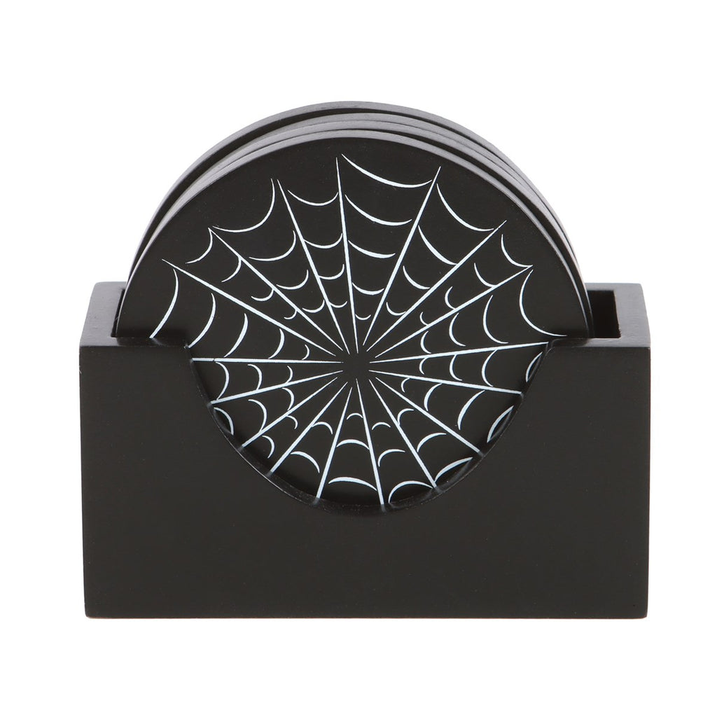Set de 4 Posavasos Telaraña con Soporte