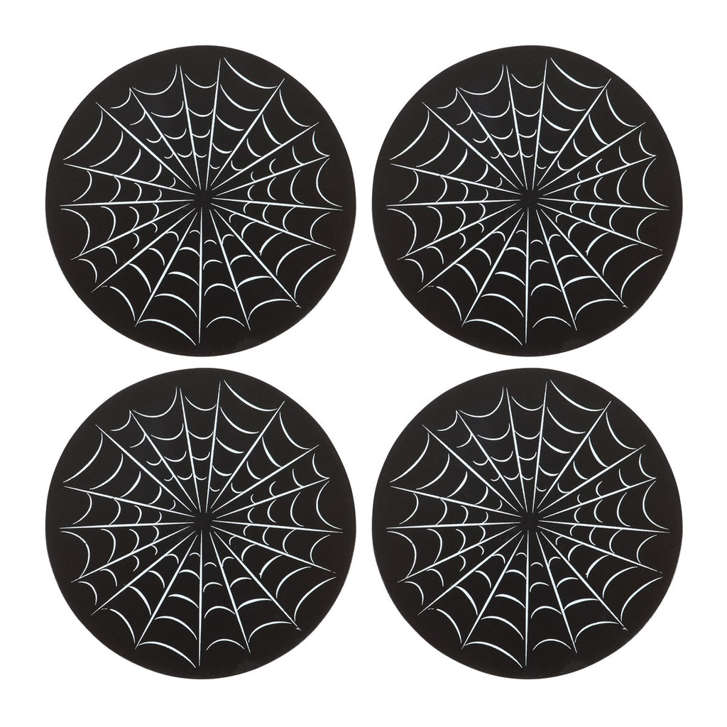 Set de 4 Posavasos Telaraña con Soporte