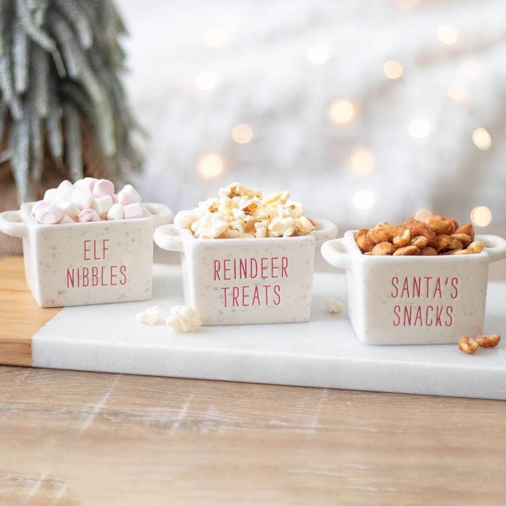 Set de 3 cuencos para picoteo Navidad Blanca AMI HOME