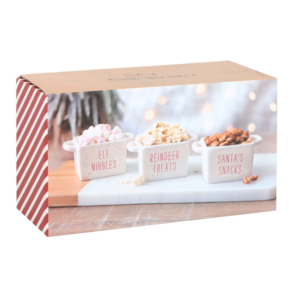 Set de 3 cuencos para picoteo Navidad Blanca AMI HOME