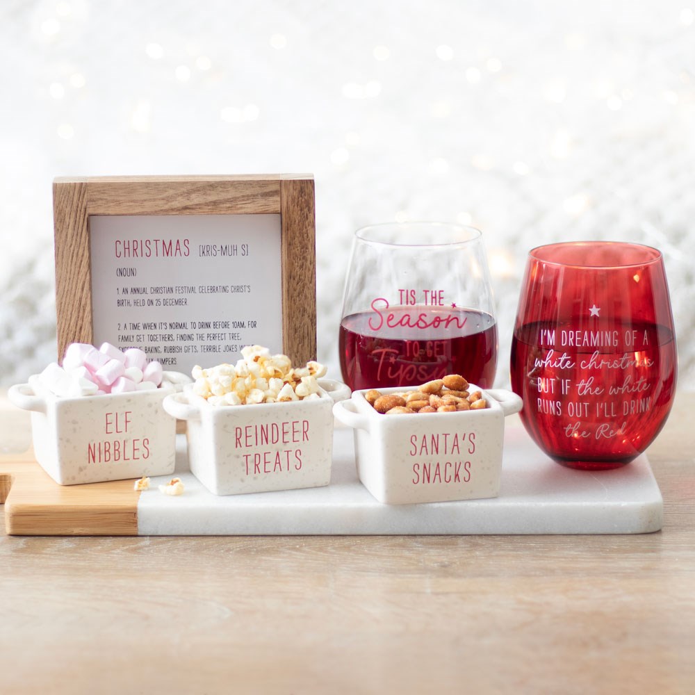 Set de 3 cuencos para picoteo Navidad Blanca AMI HOME