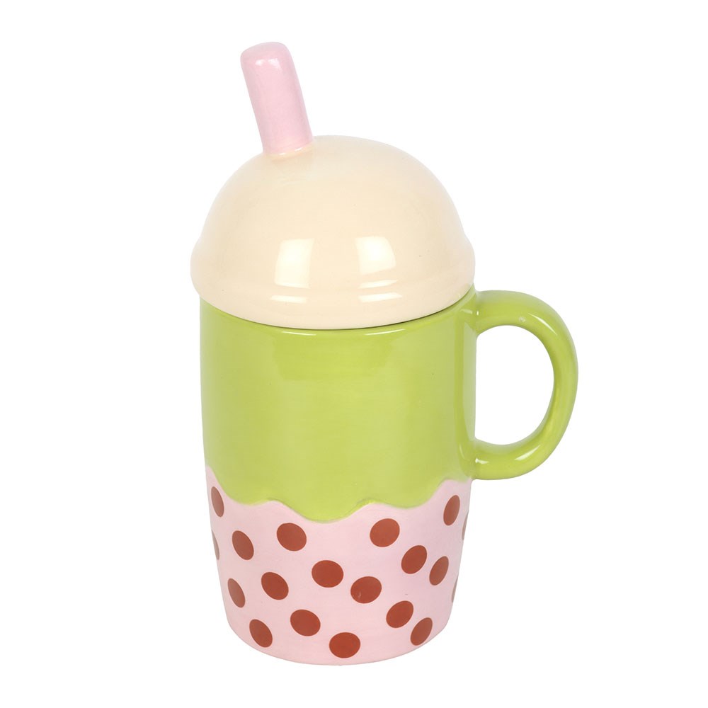 Taza Bubble Tea Kawaii con Tapa