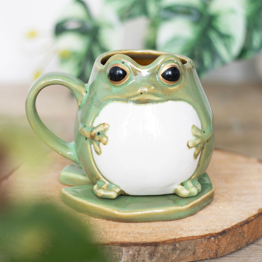 Taza Rana con Platito Nenúfar