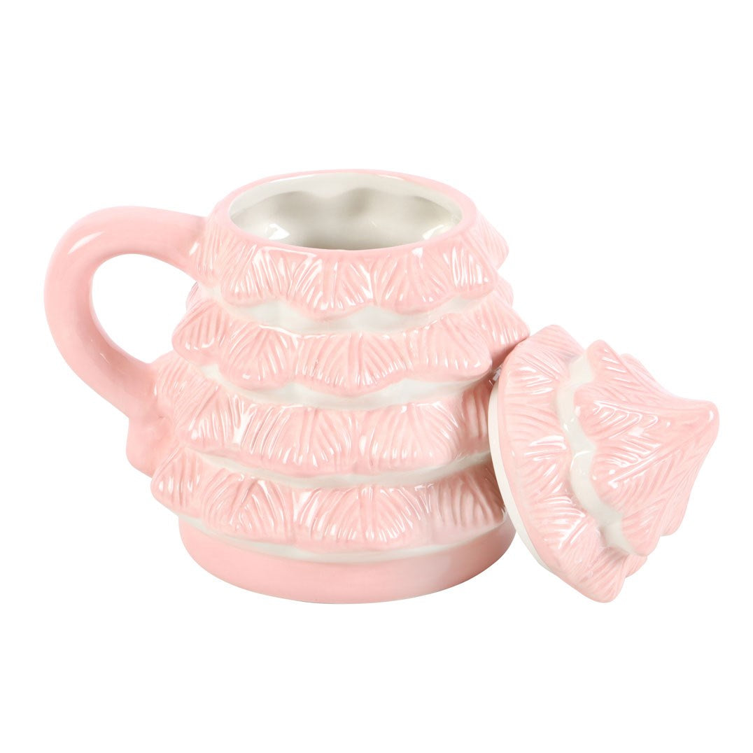 Taza con tapa Árbol de Navidad rosa AMI HOME