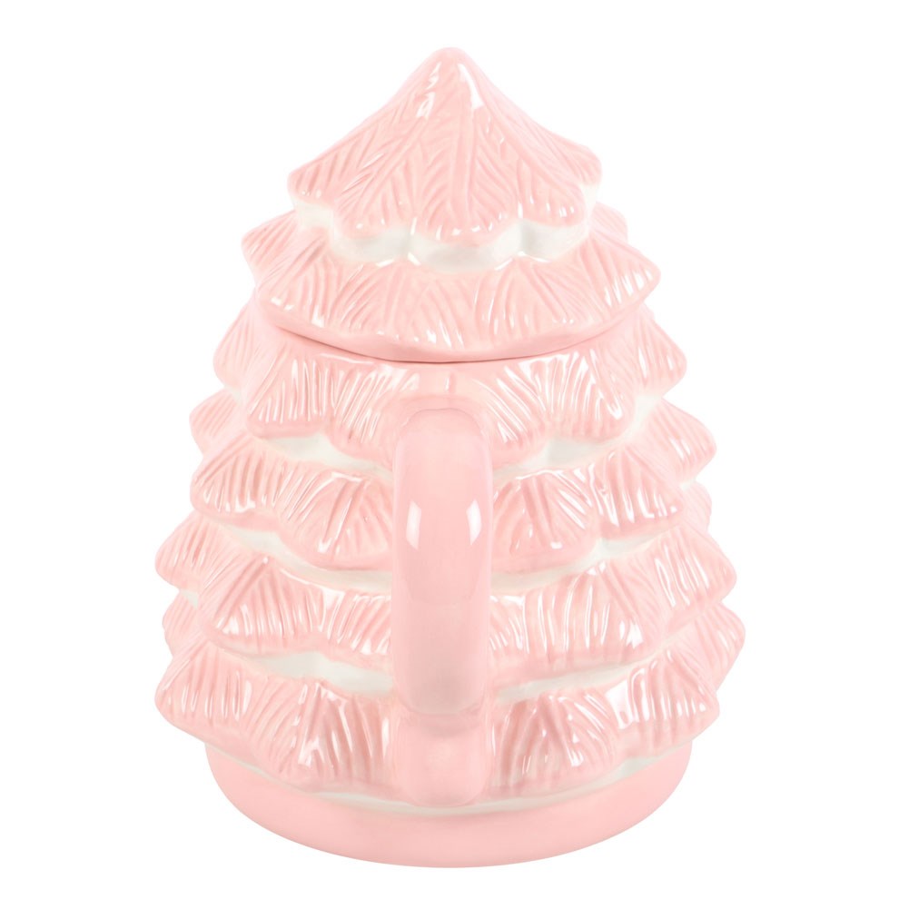 Taza con tapa Árbol de Navidad rosa AMI HOME