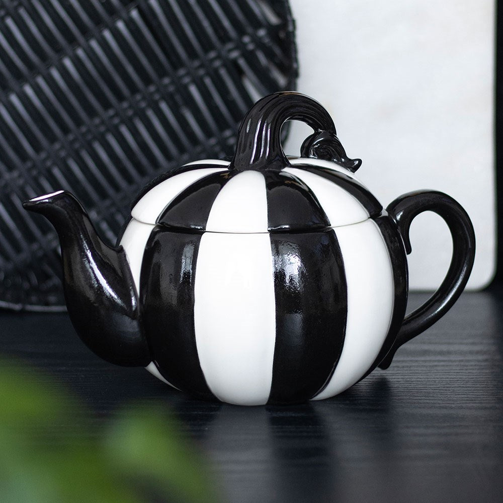 Tetera Calabaza a Rayas Blanco y Negro