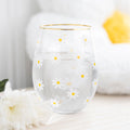 Vaso Margaritas con Borde Dorado