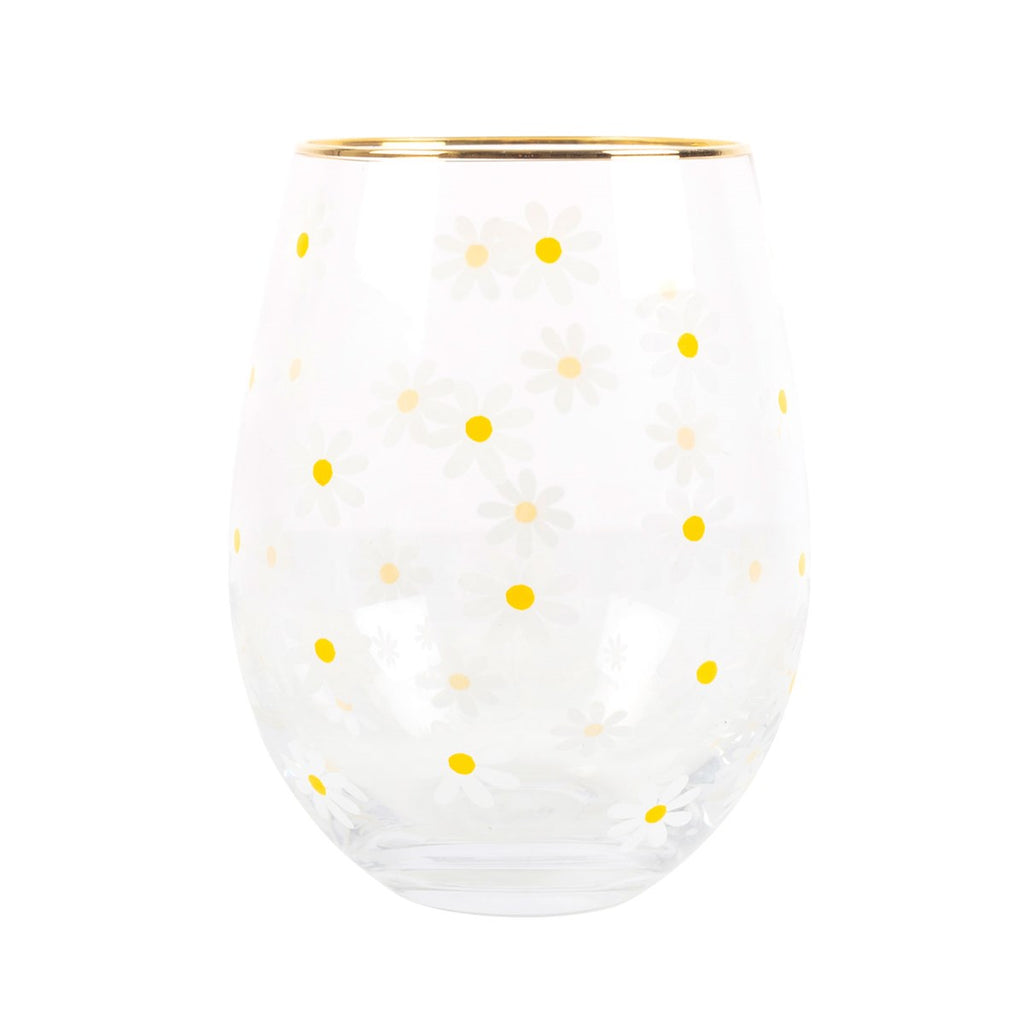 Vaso Margaritas con Borde Dorado